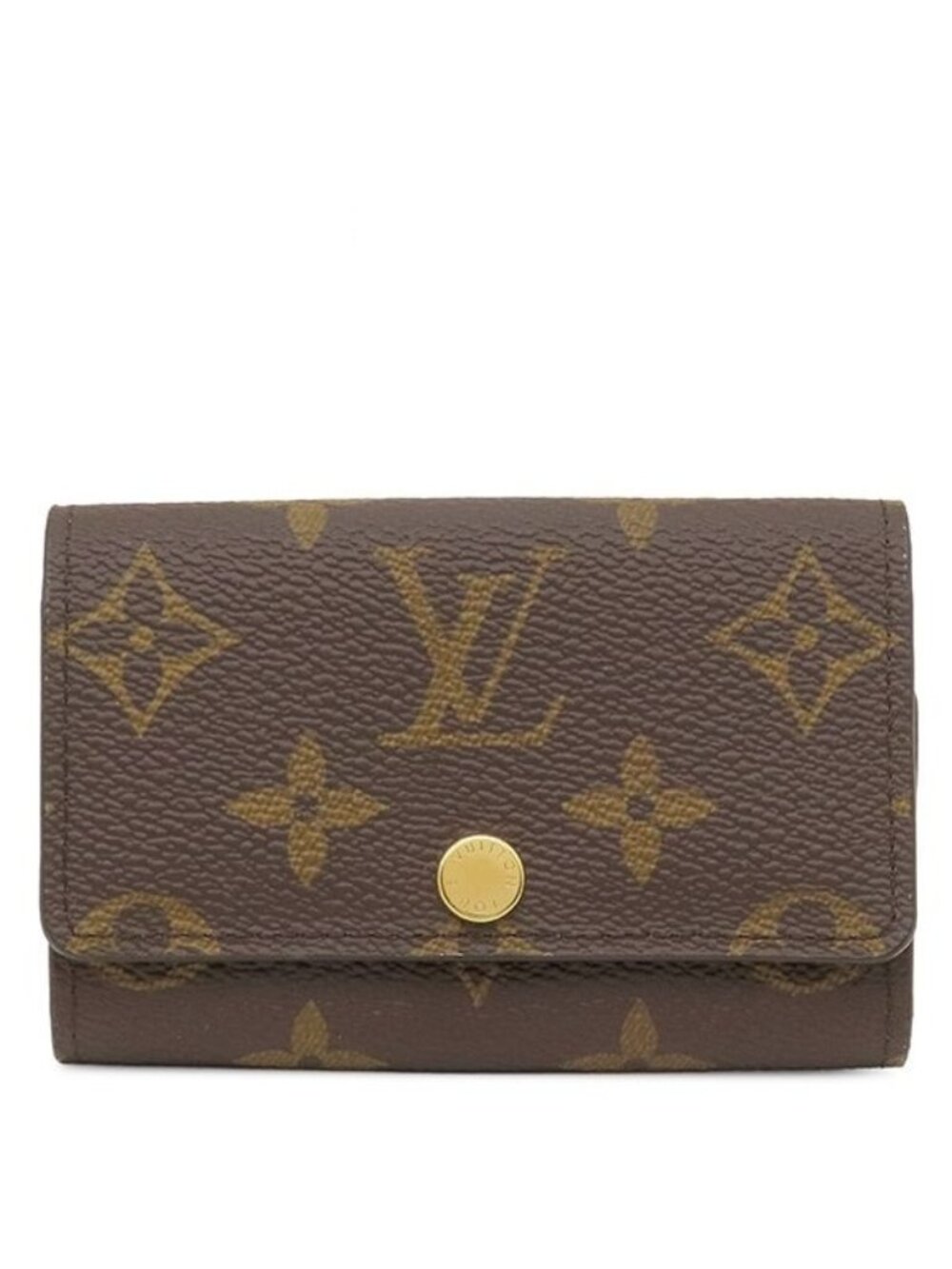 Louis Vuitton Key Case Multicles 6 Monogram Canvas Gold Brown Key Holder